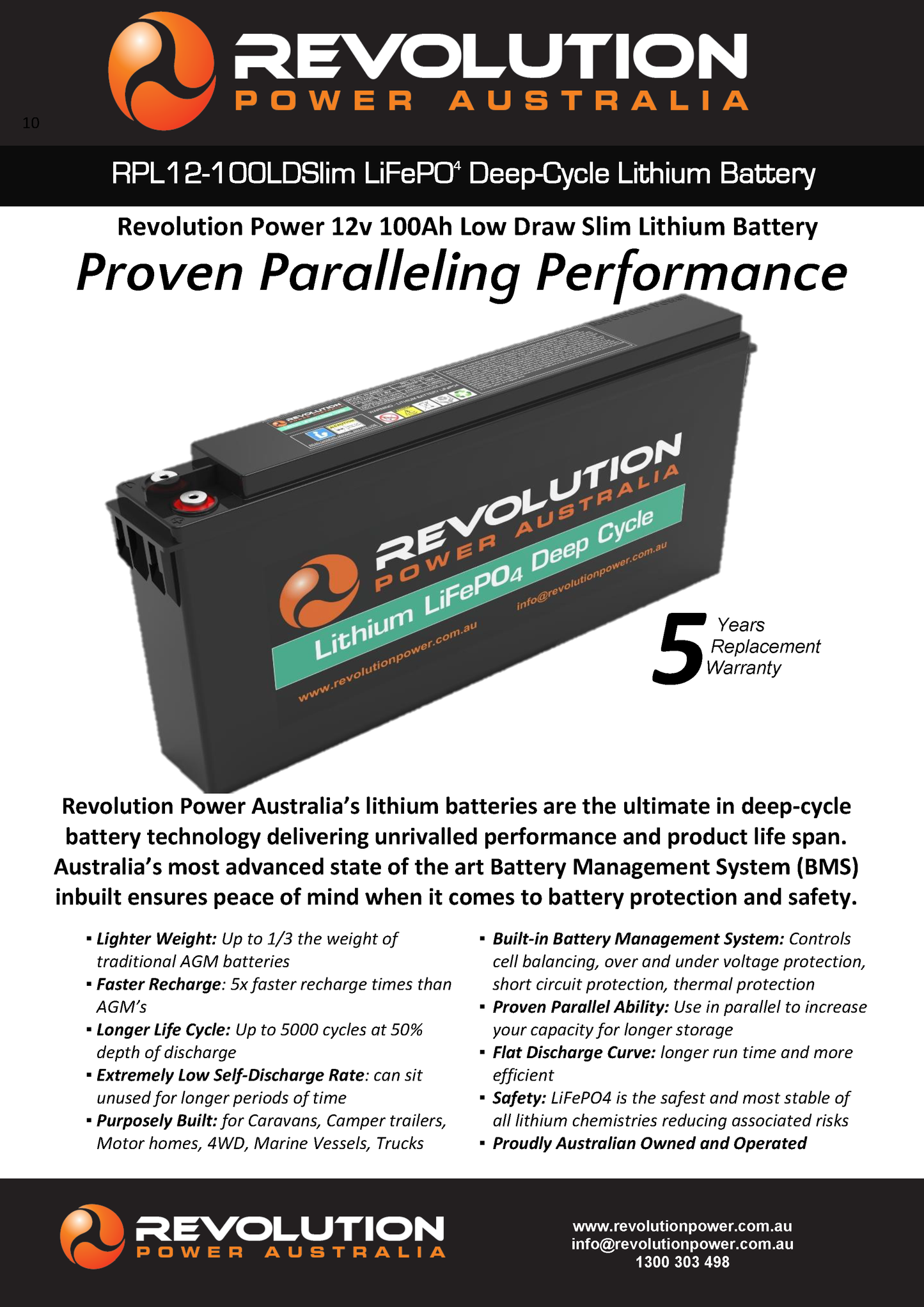 12v 100Ah Ultra Slim Lithium Battery