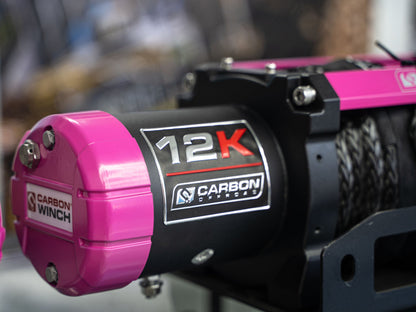 The Pink Carbon 12K - 12000lb Pink Electric Winch With Pink Hook