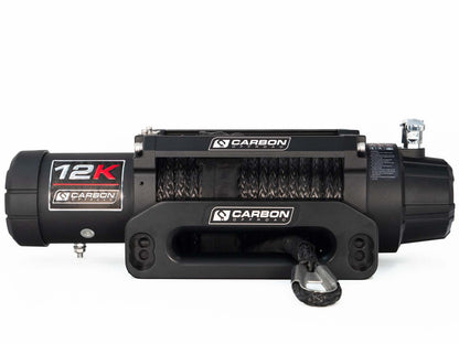 Carbon 12K 24V - 12000lb Winch with Black Hook V3