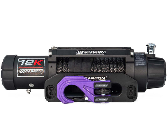 Carbon 12K - 12000lb Winch With Purple Hook V3