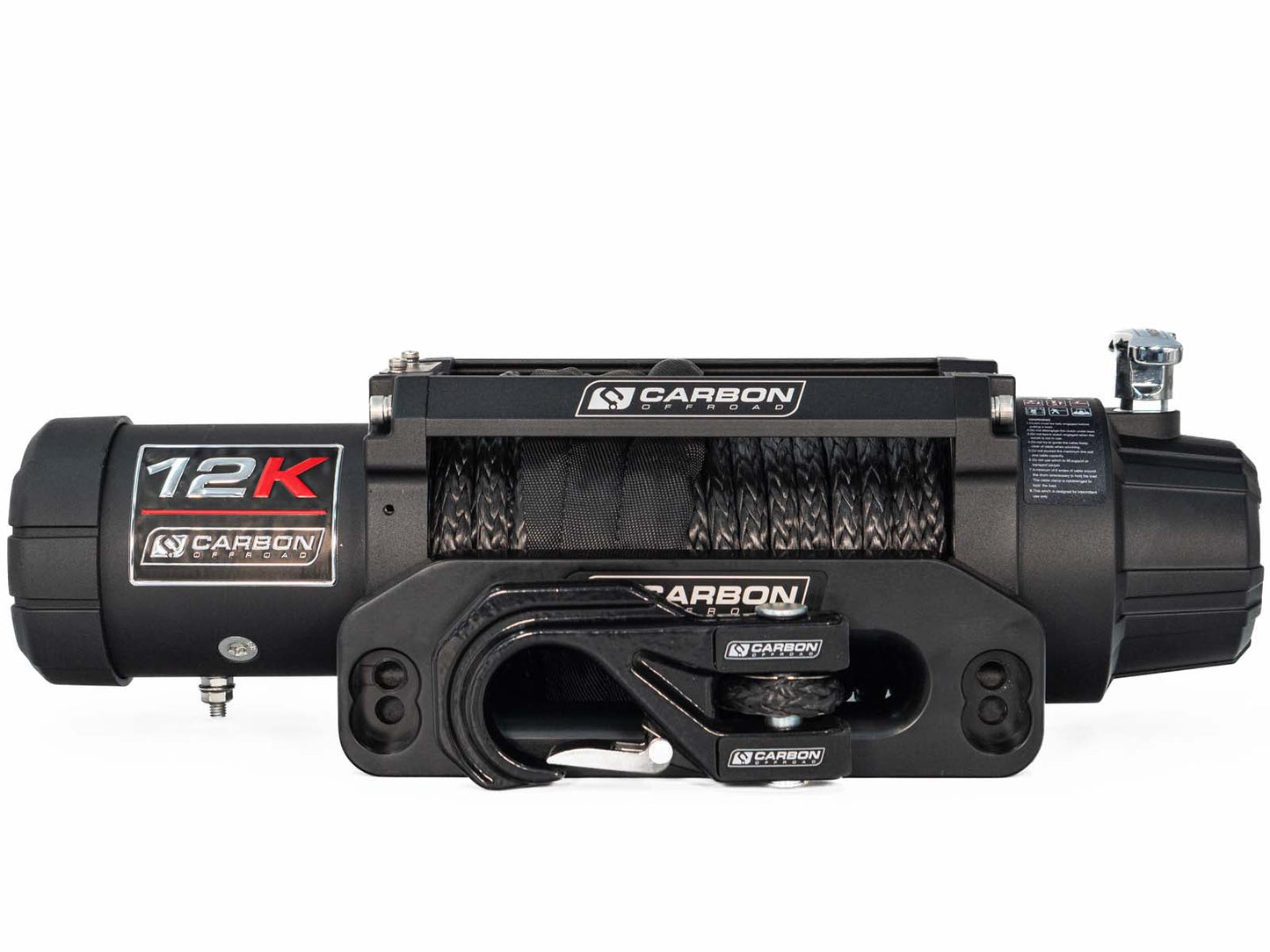 Carbon 12K - 12000lb Winch With Black Hook V3