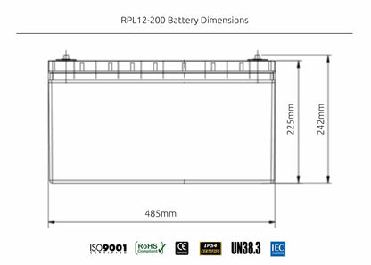 12V Revolution 200AH Lithium Battery